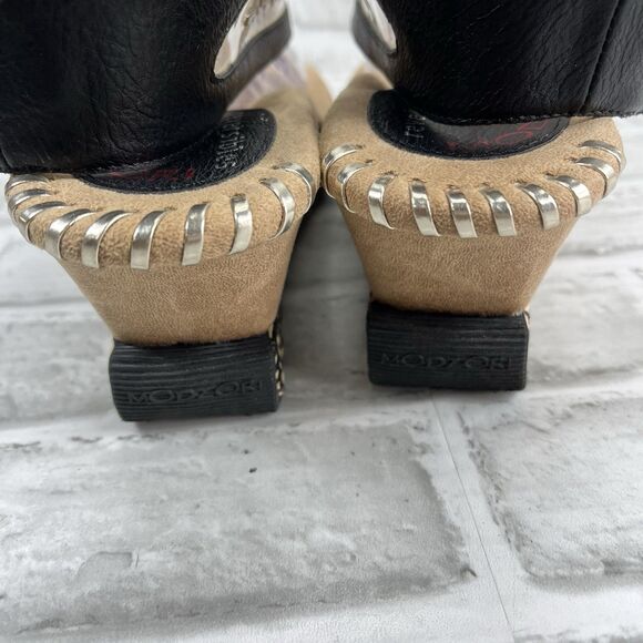 Modzori Reversible Tita 4 Women's Size 10 Black and Silver Wedge 2 in 1 Sandals - Picture 6 of 14